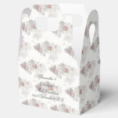 White and pink floral wedding bouquet favour box (Opened)