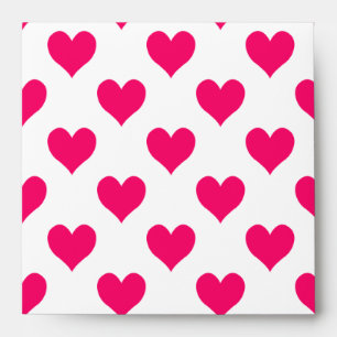 White and Pink Heart Pattern Envelope