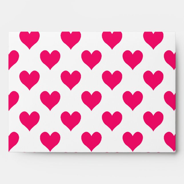 White and Pink Heart Pattern Envelope (Front)