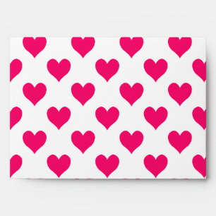 White and Pink Heart Pattern Envelope