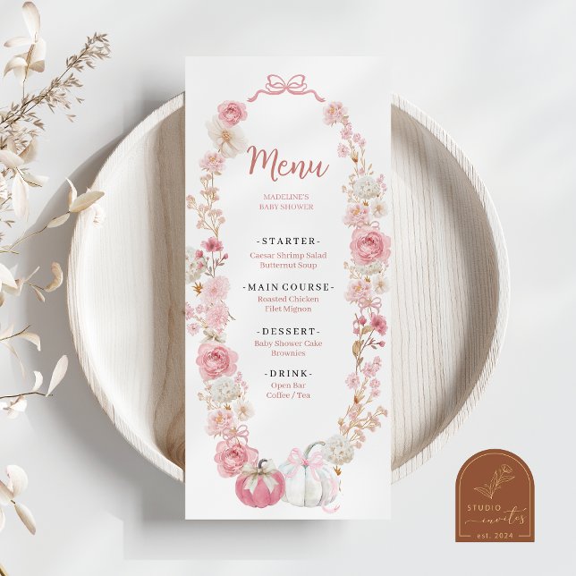 White and Pink Little Pumpkin Flat Menu (Creator Uploaded)