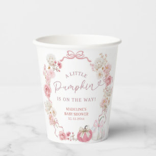 White and Pink Little Pumpkin Paper Cups