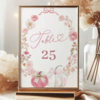 White and Pink Little Pumpkin Table Number