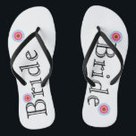 White and Pink Lotus Flower Bride's Thongs<br><div class="desc">It is White and Pink Lotus Flower Bride's Fun,  custom wedding flip flops.</div>