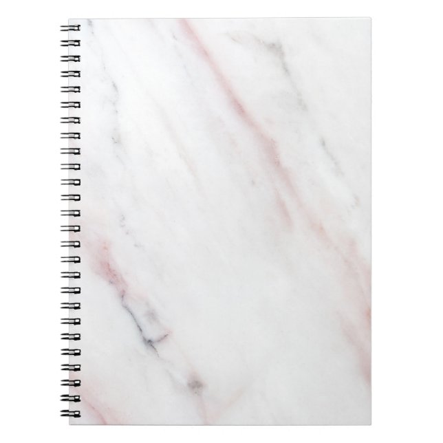 White and Pink Marble Notebook (Front)