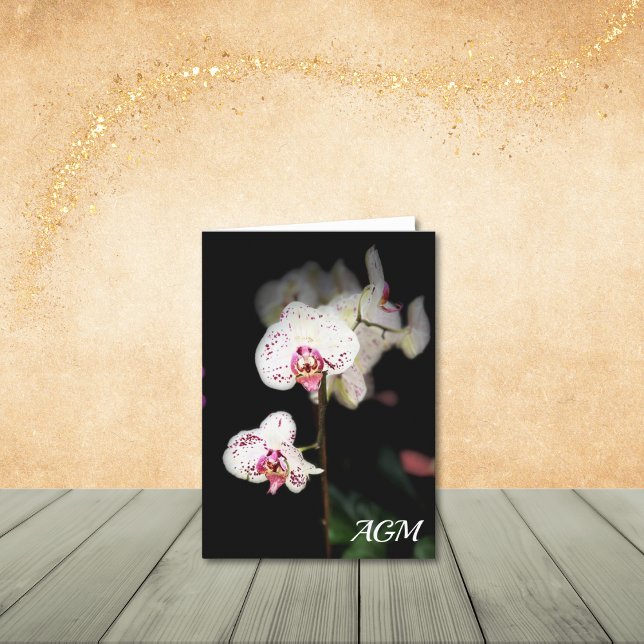 White and Pink Orchids Note Cards (Monogram/Name optional.
Personalize to update or remove.)