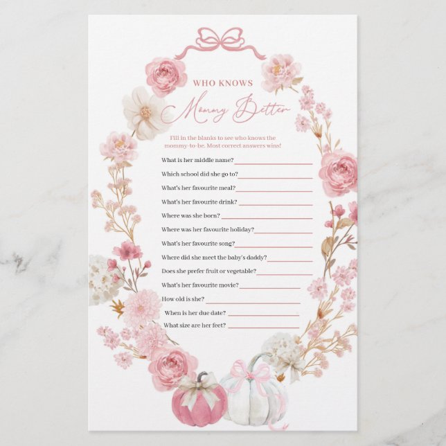 White and Pink Pumpkin Who Know Mummy Better (Front)