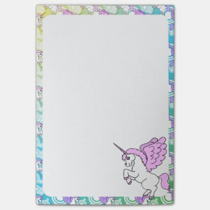White and Pink Unicorn Post-it Notes