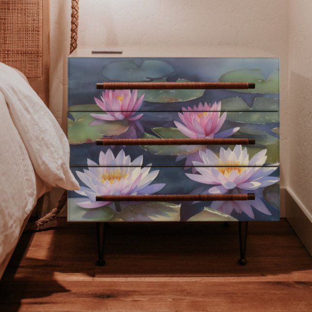 White and Pink Water Lilies Decoupage Tissue Paper (Creator Uploaded)