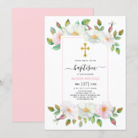 White and pink wild dog rose floral Baptism