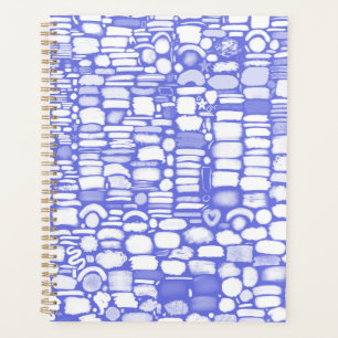 White and Purple Brushstrokes Planner