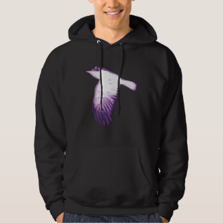 White and Purple Crow Flying Hoodie