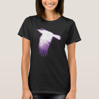 White and Purple Crow Flying T-Shirt