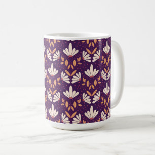 White and purple daisy dream floral mug