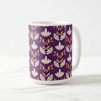 White and purple daisy dream floral mug