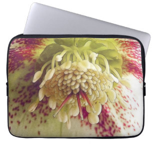 White And Purple Hellebore Laptop Sleeve