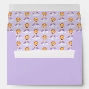 White and purple little princess alexia birthday envelope