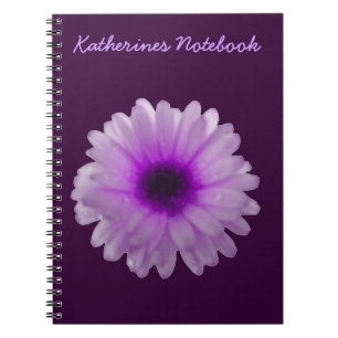 White and Purple Marigold Customisable Notebook