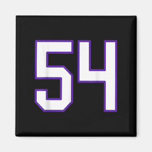 White And Purple Number 54 Jersey Player Uniform # Magnet