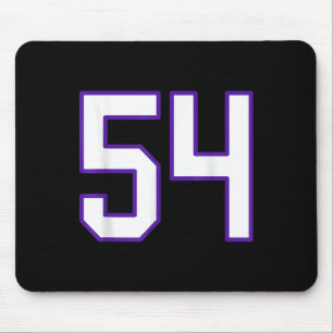 White And Purple Number 54 Jersey Player Uniform # Mouse Pad