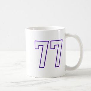 White And Purple Number 77 Jersey Player Uniform # Coffee Mug