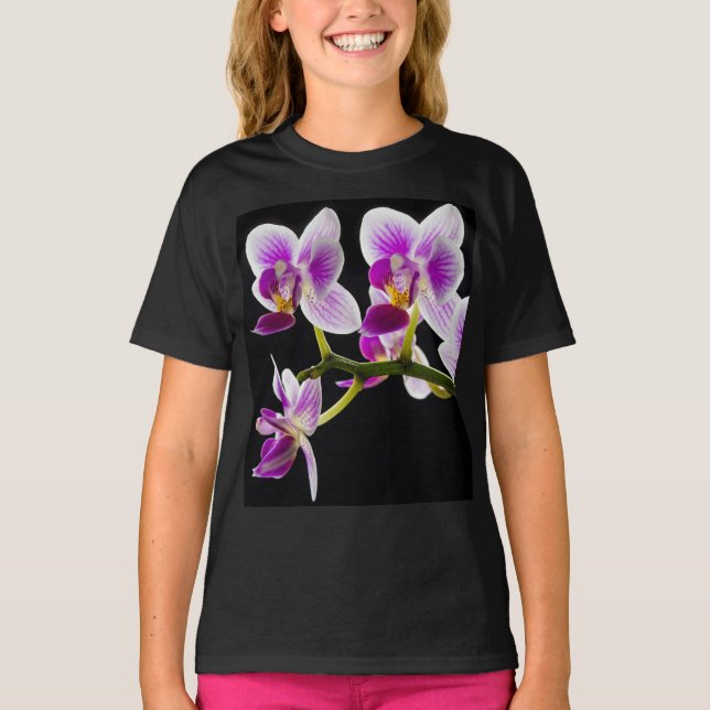 White and purple orchid T-Shirt (Front)