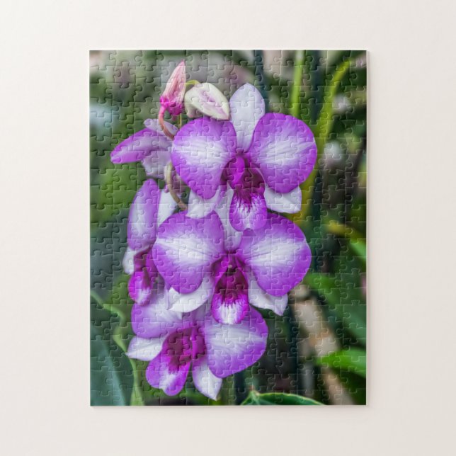 White and purple orchids puzzle (Vertical)