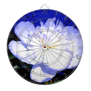 White and purple Peony Dartboard