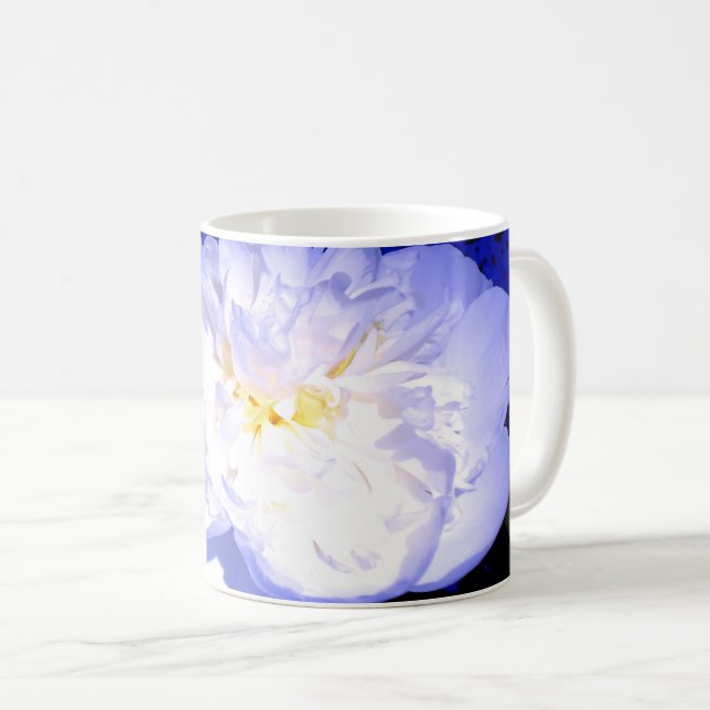 White and purple Peony photo Coffee Mug (Front Right)