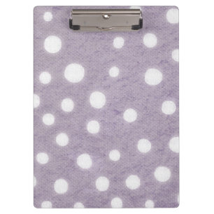 White and Purple Polka Dots Clipboard