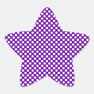 White and Purple Polka Dots Star Sticker