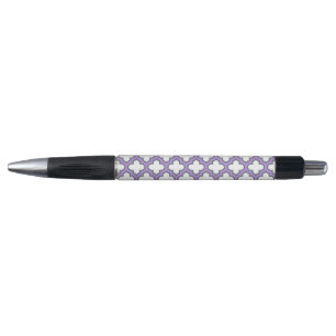 White and Purple Trellis, Lattice, Quatrefoil