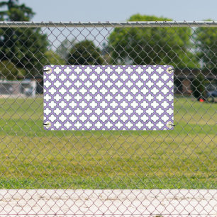 White and Purple Trellis, Lattice, Quatrefoil Banner