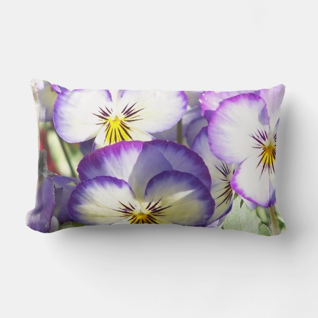 White and Purple Violas Pillows (Front)