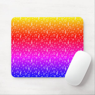 white and rainbow Musical Mouse Pad