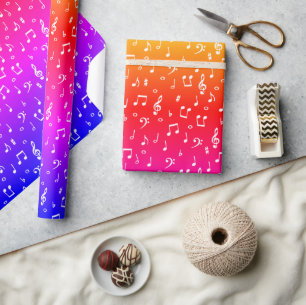 white and rainbow Musical Wrapping Paper