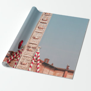 WHITE AND RED FERRIS WHEEL AT DAYTIME WRAPPING PAPER