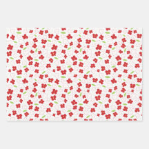 White and Red Flower Pattern