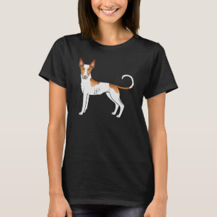 White And Red Ibizan Hound Smooth Coat Cartoon Dog T-Shirt