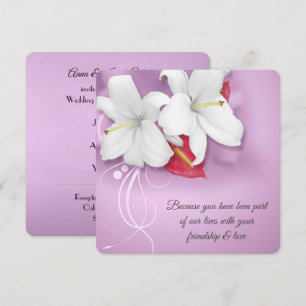 White and Red Lily Vow Renewal Wedding Invitation