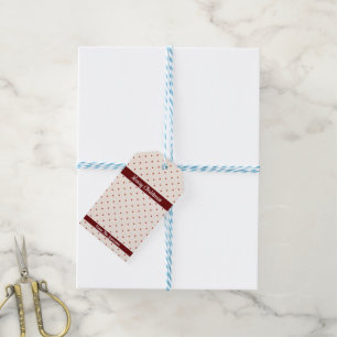 White and Red Pattern Dot Merry Christmas  Gift Tags