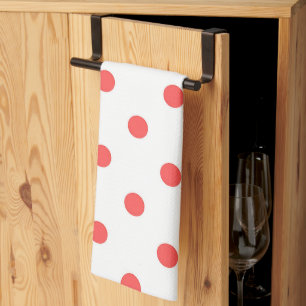 White and Red Polka Dot Kitchen Towel