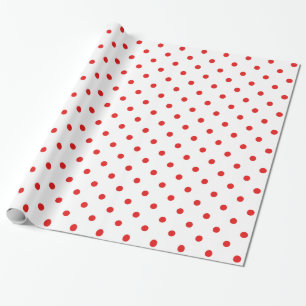 White and Red Polka Dot Wrapping Paper