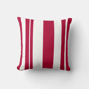 White and Red Striped throw pillow