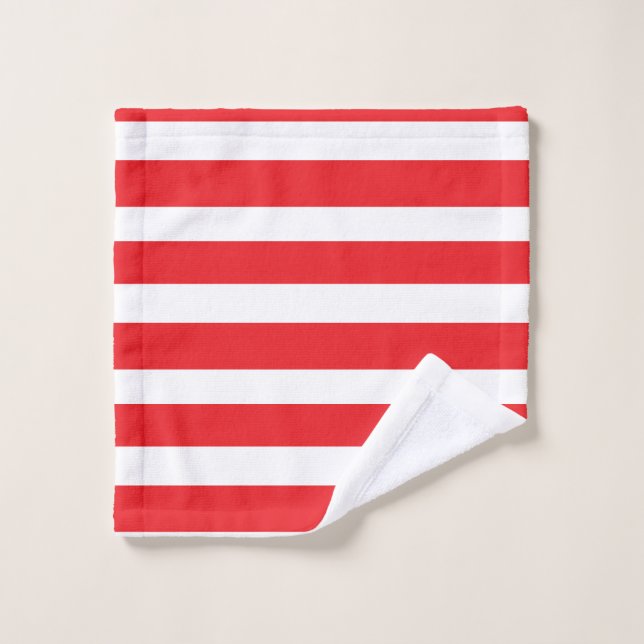 White and red striped wash cloth (Wash Cloth)