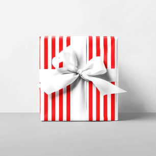 White and Red Stripes Wrapping Paper