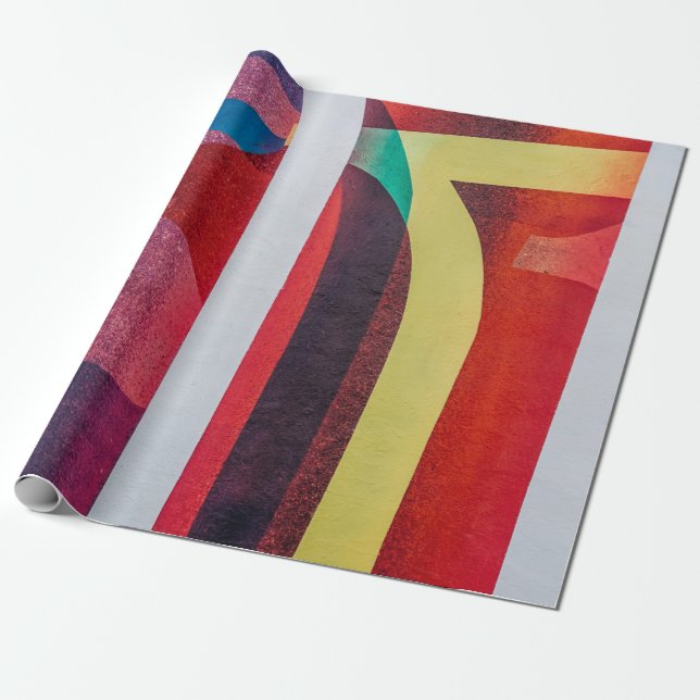 White and red textile wrapping paper (Unrolled)