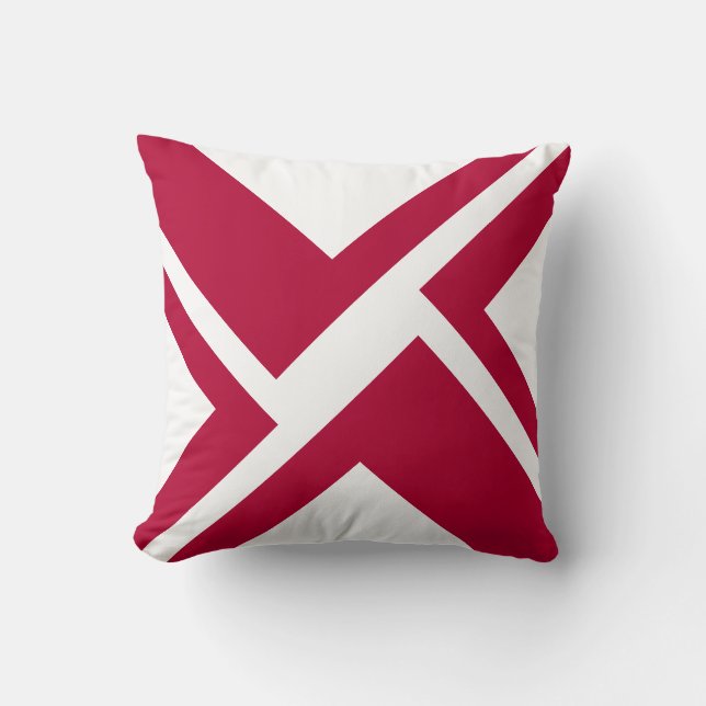 White and Red throw pillow (Front)