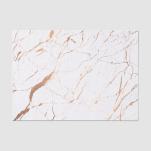 White and Rose Gold Marble Designer Tissue Paper