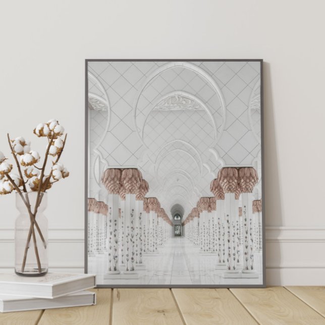 White and Rose Gold Mosque Archway Poster (Creator Uploaded)